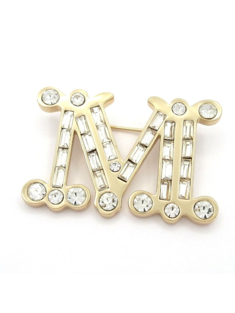 Max Mara Brooch Gold Clear